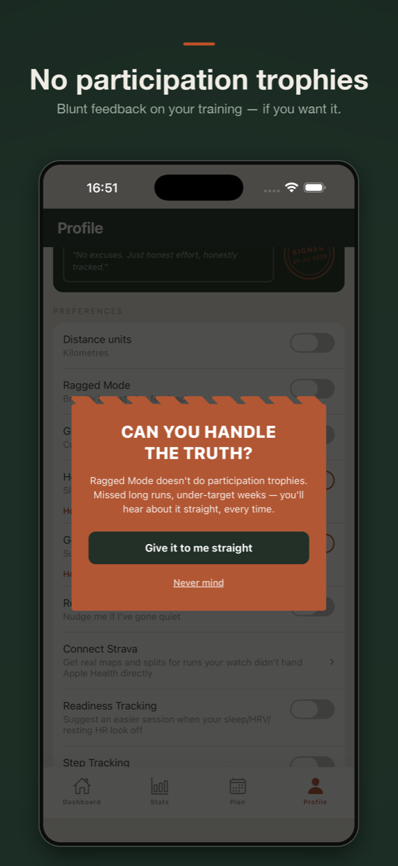 Ragged Mode confirmation: can you handle the truth?